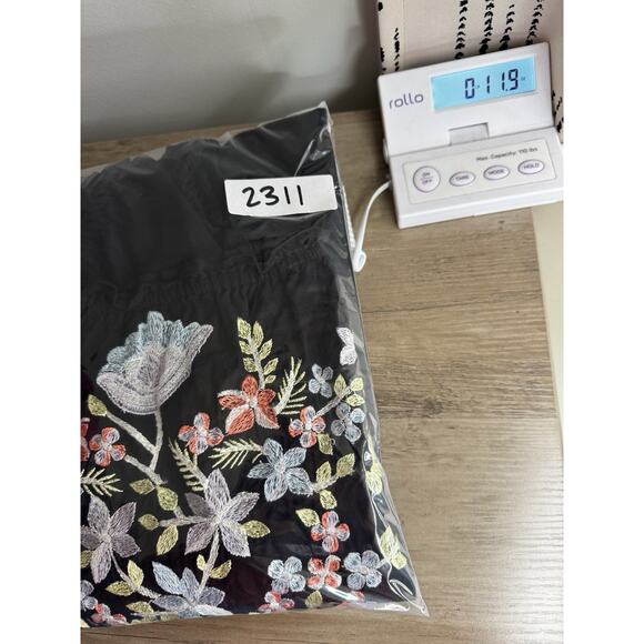 Free People Fleur Du Jour Floral Embroidered Off Shoulder Mini Dress Sm Black - Picture 16 of 16